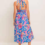 SUN-KISSED FLOWER WOVEN MIDI DRESS