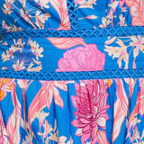 SUN-KISSED FLOWER WOVEN MIDI DRESS