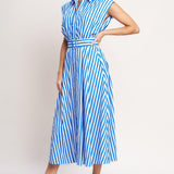 BISTRO STRIPE WOVEN MIDI DRESS