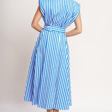 BISTRO STRIPE WOVEN MIDI DRESS