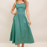 VERDE ELEGANTE WOVEN MIDI DRESS