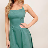 VERDE ELEGANTE WOVEN MIDI DRESS