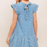 CUPCAKE SMILE WOVEN EYELET BABYDOLL DRESS