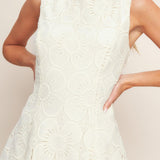 AUTUMN BLOOM VINTAGE IVORY WOVEN LACE MINI DRESS