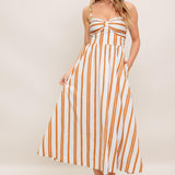 MARIGOLD MOTION WOVEN MIDI DRESS