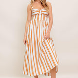 MARIGOLD MOTION WOVEN MIDI DRESS