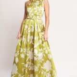 SAPPHIRE FANTASY LIME WOVEN MAXI DRESS
