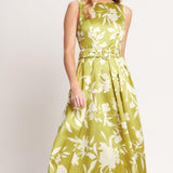 SAPPHIRE FANTASY LIME WOVEN MAXI DRESS