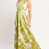 SAPPHIRE FANTASY LIME WOVEN MAXI DRESS