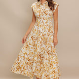 BUTTERCUP KISS WOVEN MIDI DRESS