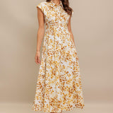 BUTTERCUP KISS WOVEN MIDI DRESS