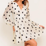 MONROE DOT CHIFFON WOVEN MINI DRESS