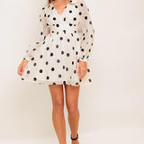 MONROE DOT CHIFFON WOVEN MINI DRESS
