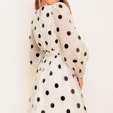 MONROE DOT CHIFFON WOVEN MINI DRESS