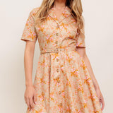 PEACH BLOSSOM WOVEN MINI DRESS