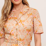 PEACH BLOSSOM WOVEN MINI DRESS