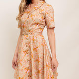 PEACH BLOSSOM WOVEN MINI DRESS