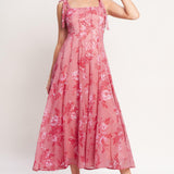 ROMANTIC CANOPY WOVEN MIDI DRESS