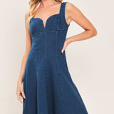 BLUE HOUR DENIM MIDI DRESS