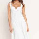 BALANCED PROPORTION WOVEN MIDI DRESS