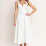 BALANCED PROPORTION WOVEN MIDI DRESS