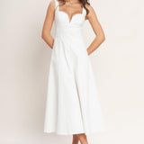 BALANCED PROPORTION WOVEN MIDI DRESS