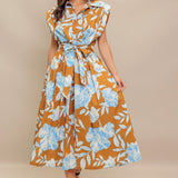 ISLAND FLARE WOVEN MIDI DRESS