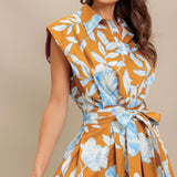 ISLAND FLARE WOVEN MIDI DRESS