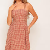 GINGHAM SUMMER WOVEN MIDI DRESS