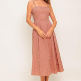 GINGHAM SUMMER WOVEN MIDI DRESS