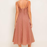 GINGHAM SUMMER WOVEN MIDI DRESS