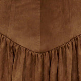 WILD ESPRESSO FAUX SUEDE MIDI DRESS
