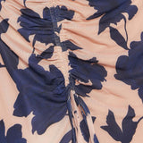 TWILIGHT FLORAL POWER MESH MIDI DRESS