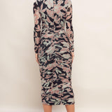 MUTED ROMANCE POWER MESH MIDI DRESS
