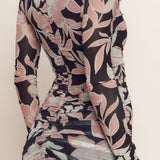 MUTED ROMANCE POWER MESH MIDI DRESS