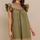 FOREST WHISPER WOVEN MINI DRESS