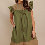 FOREST WHISPER WOVEN MINI DRESS