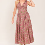 GARDEN PARTY ROSE WOVEN MIDI DRESS