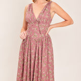 GARDEN PARTY ROSE WOVEN MIDI DRESS