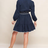 URBAN NOIR NAVY WOVEN MINI DRESS