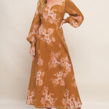 GOLDEN BLOSSOM WOVEN ANKLE DRESS