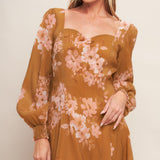 GOLDEN BLOSSOM WOVEN ANKLE DRESS