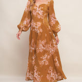 GOLDEN BLOSSOM WOVEN ANKLE DRESS