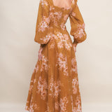 GOLDEN BLOSSOM WOVEN ANKLE DRESS
