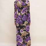 VIOLET EMBRACE POWER MESH MIDI DRESS