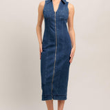 EVERYDAY EDGE DENIM MIDI DRESS