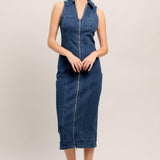EVERYDAY EDGE DENIM MIDI DRESS