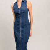 EVERYDAY EDGE DENIM MIDI DRESS