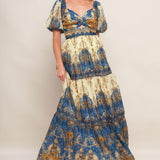 MIDNIGHT SERENADE EMPIRE WOVEN MAXI DRESS