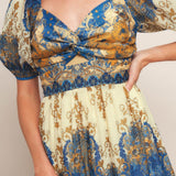 MIDNIGHT SERENADE EMPIRE WOVEN MAXI DRESS